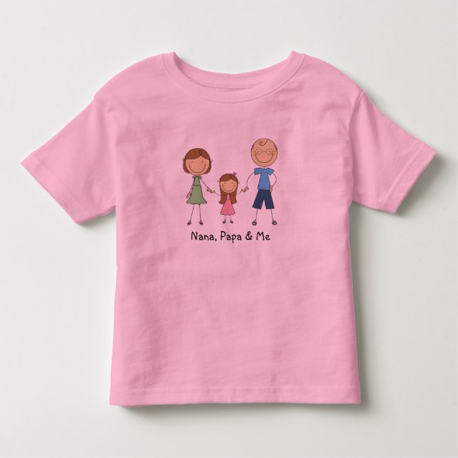 Pour Les Tous Petits T-shirt Nana Papa and Me (Devant)