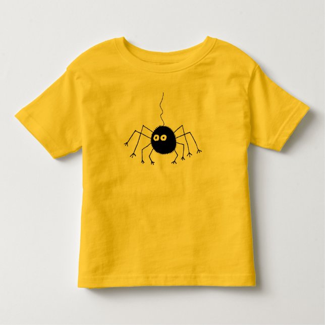 Pour Les Tous Petits T-shirt noir d'araignée de grands yeux (Devant)