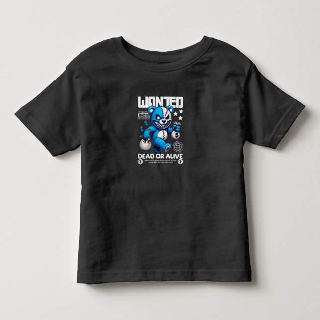 Pour Les Tous Petits T-shirt Ours Voleur Tout-Petit Génial - "Recherché (Devant)