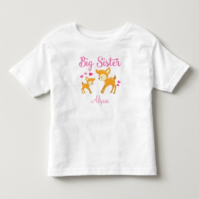 Pour Les Tous Petits T-shirt personnalisé Big Sister Deer (Devant)