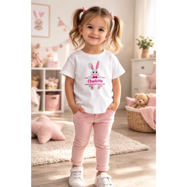 Pour Les Tous Petits T-Shirt personnalisé de lapin de Pâques – Nom pers (Créateur téléchargé)