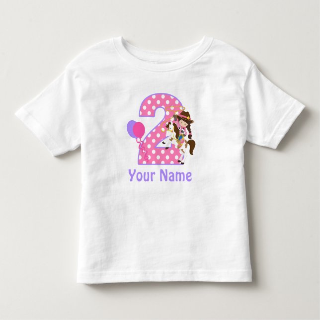 Pour Les Tous Petits T-shirt personnalisé fille 2e anniversaire (Devant)