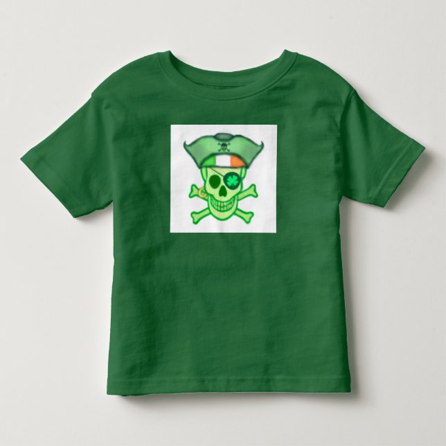 Pour Les Tous Petits T-shirt Pirate Skull de la Saint-Patrick (Devant)
