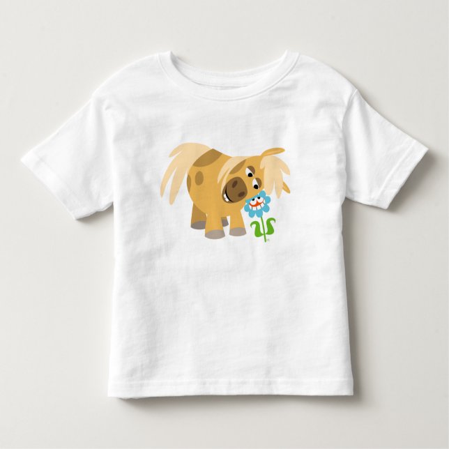 Pour Les Tous Petits T-shirt Pony et Flower Cartoon (Devant)