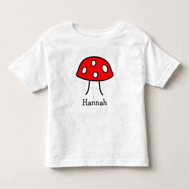 Pour Les Tous Petits T-shirt rouge d'enfant en bas âge de champignon (Devant)