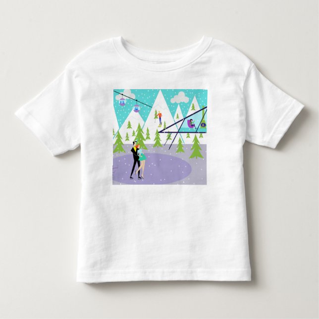 Pour Les Tous Petits T-shirt Station de ski d'hiver (Devant)