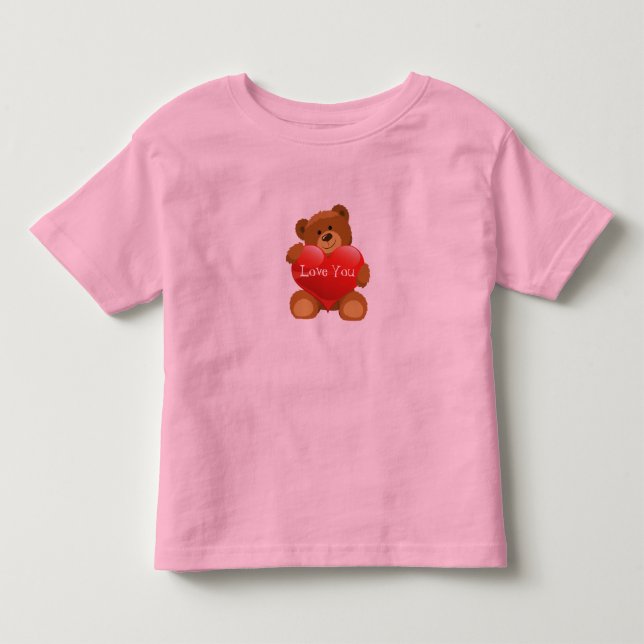 Pour Les Tous Petits T-shirt Teddy Bear de Saint-Valentin (Devant)