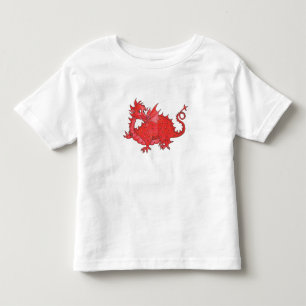 Pour Les Tous Petits T-shirt Toddler avec mignon Dragon Rouge