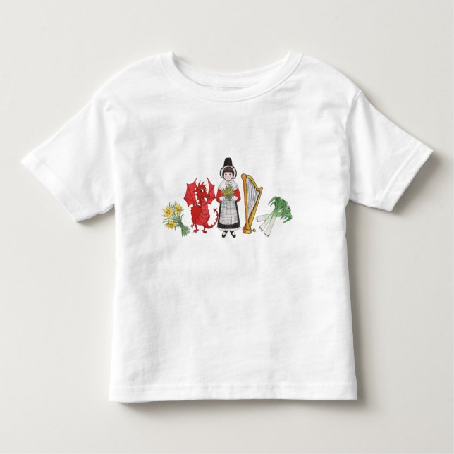 Pour Les Tous Petits T-shirt Toddler : Daffodils gallois Dragon Leeks H (Devant)