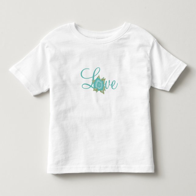 Pour Les Tous Petits T-shirt turquoise Love (Devant)