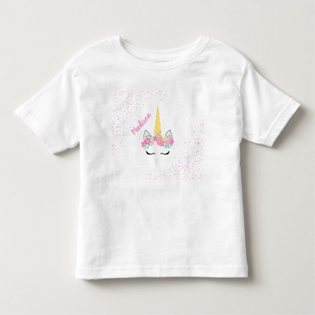 Pour Les Tous Petits T-shirt Unicorn Confetti personnalisé (Devant)