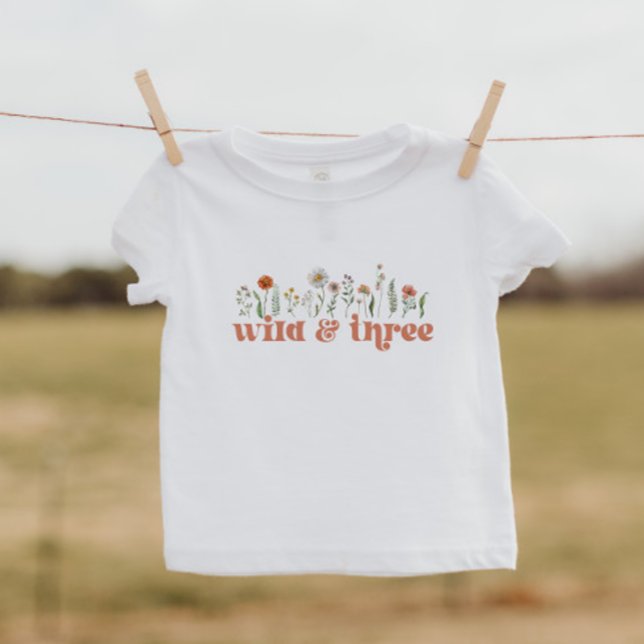 Pour Les Tous Petits T-shirt Wild and Three Fleur sauvage Toddler (Créateur téléchargé)