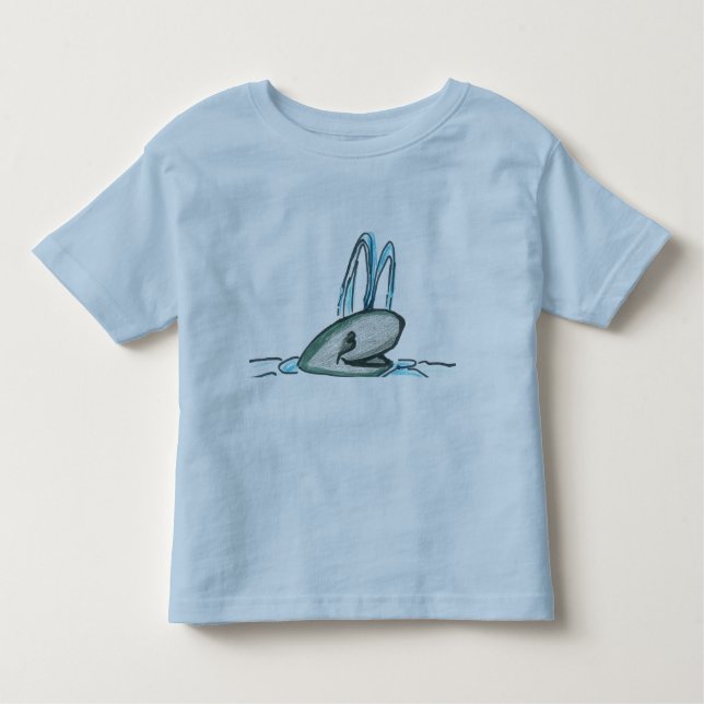 POUR LES TOUS PETITS TODDLER FINE JERSEY T-SHIRT - BALEINE GRIS (Devant)