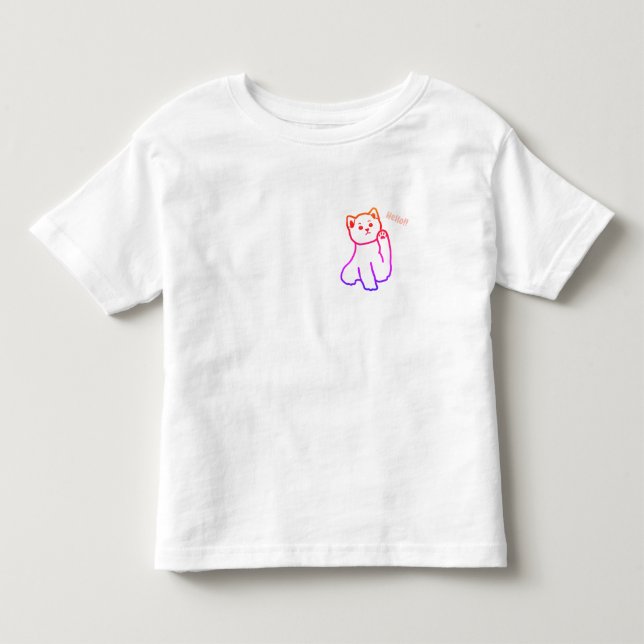 Pour Les Tous Petits Toddler Fine Jersey T-Shirt Hello Catty (Devant)