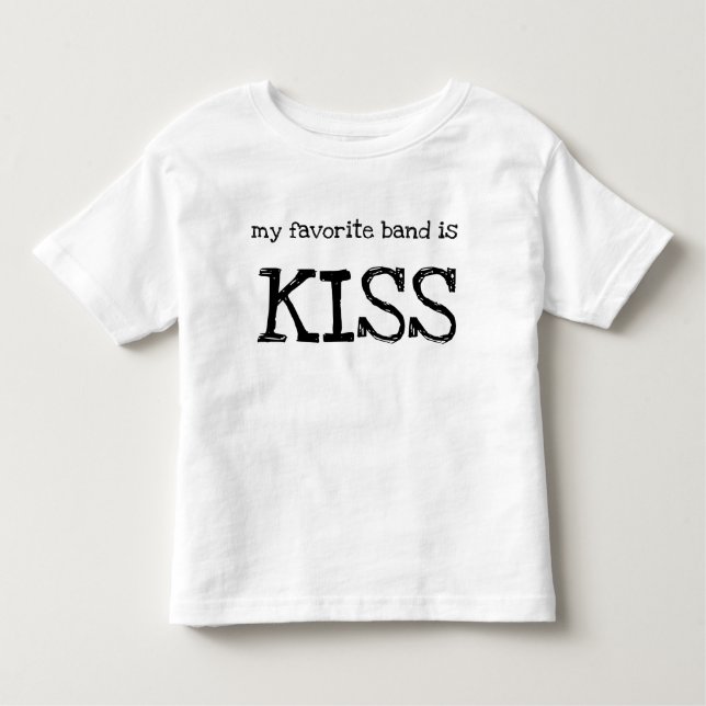 Pour Les Tous Petits Toddler T-Shirt "mon groupe préféré est KISS" (Devant)