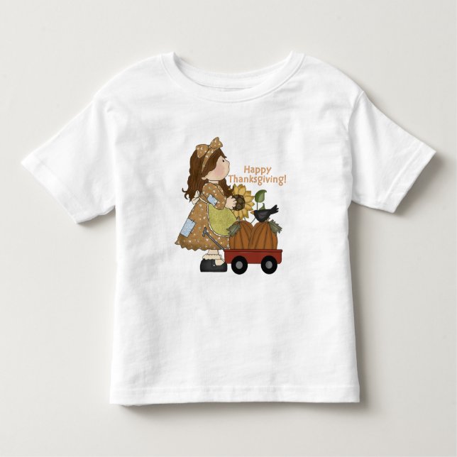 Pour Les Tous Petits Toddler Thanksgiving Girl t-shirt à manches longue (Devant)