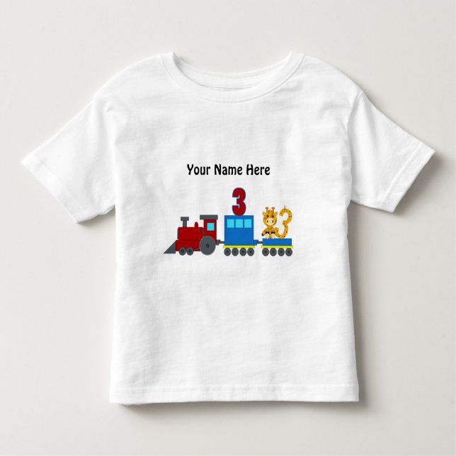 Pour Les Tous Petits Train personnalisable de T-shirt du numéro 3 (Devant)