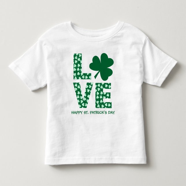 Pour Les Tous Petits Trèfle d'amour fun enfant T-shirt de la Saint-Patr (Devant)