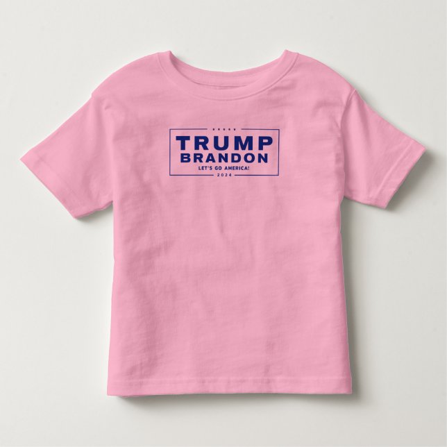 Pour Les Tous Petits Trump Brandon 2024™ Election Toddler Pink T-Shirt (Devant)