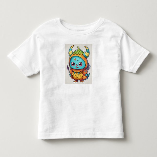 Pour Les Tous Petits Un T-Shirt Whimsical Rainbow Dragon Design. (Devant)