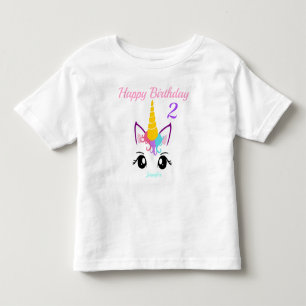 Pour Les Tous Petits Unicorn Girls Anniversaire T-shirt Personnaliser l