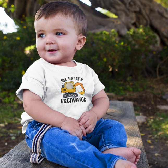 Pour Les Tous Petits Voir Ya Plus Tard Excavateur T-Shirt (Créateur téléchargé)