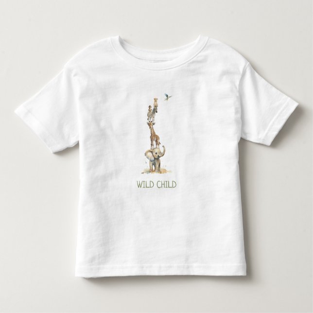 Pour Les Tous Petits WiILD ENFANT Jungle Safari animaux bébé T-shirt (Devant)
