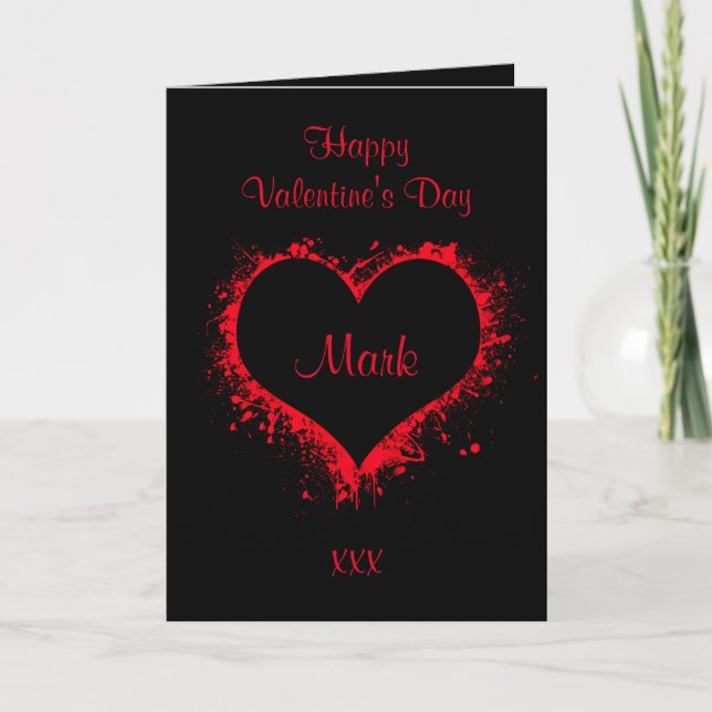 Pour lui carte noire valentines (Devant)