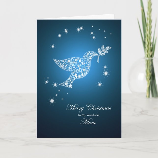 Pour maman, Carte de Noël de la colombe de paix (Devant)