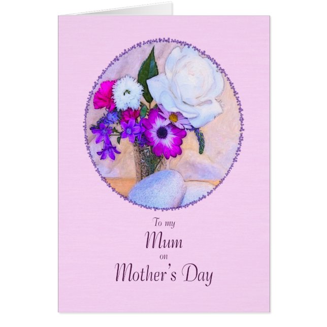 Pour maman, fête des mères avec des fleurs peintes (Devant)