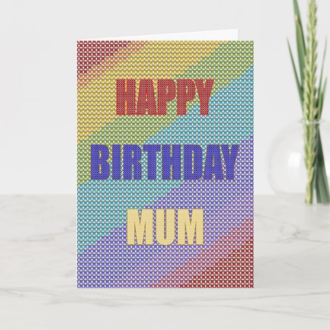 Pour maman, une carte croisée d'anniversaire (Devant)