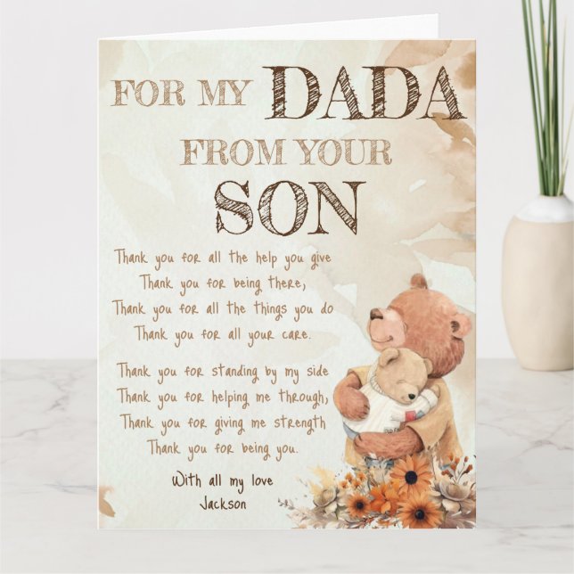 Pour mon papa Carte de vœux pour la fête des pères (Devant)