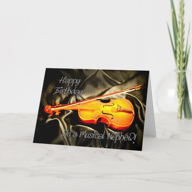 Pour neveu, une carte d'anniversaire musicale avec (Devant)