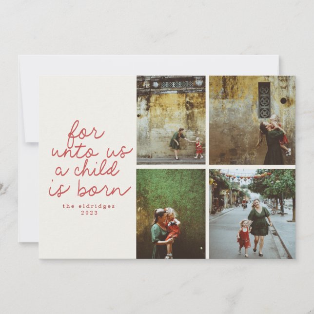 Pour Nous Moderne Religieux Carte Photo De Noël (Devant)