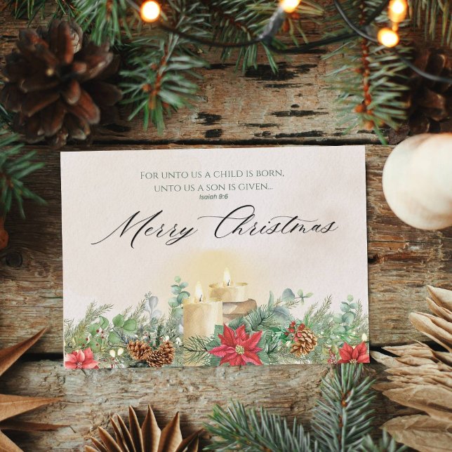 Pour nous un enfant est né Carte de Noël pliée (Créateur téléchargé)