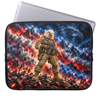 Pour Ordinateur Portable American Bald Eagle Guerrier Tactique Housse d'ord