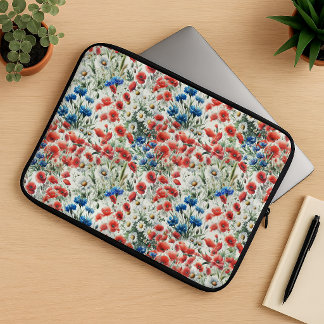 Pour Ordinateur Portable Housse d'ordinateur à fleurs sauvages aquarelle Co
