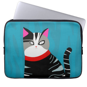 Pour Ordinateur Portable Housse d'ordinateur abstraite à motif de chat