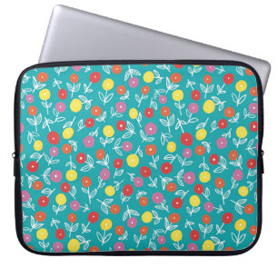 Pour Ordinateur Portable Housse d'ordinateur Aqua/Teal Enfants Floral Ditsy