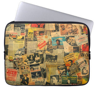 Pour Ordinateur Portable Housse d'ordinateur Collage de Journal Vintage