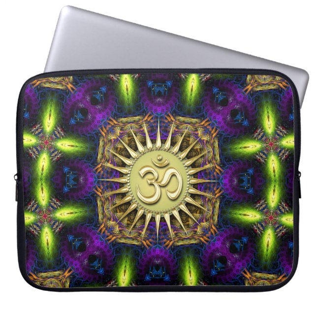 Pour Ordinateur Portable Housse d'ordinateur en tapisserie fractale violet  (Devant)