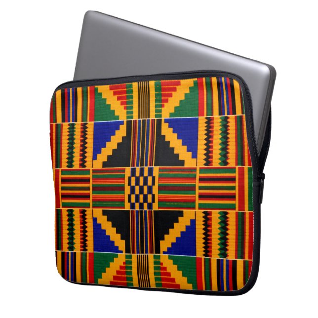 Pour Ordinateur Portable Housse d'ordinateur en tissu Kente (devant gauche)