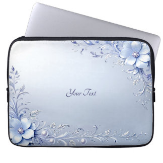 Pour Ordinateur Portable Housse d'ordinateur Fleurs Ornementales Bleues ave