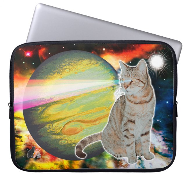 Pour Ordinateur Portable Housse d'ordinateur Laser-Cat Mossbody (Devant)