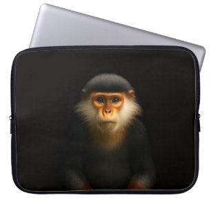 Pour Ordinateur Portable Housse d'ordinateur Luxe Noir 4, Langur Douc Rouge