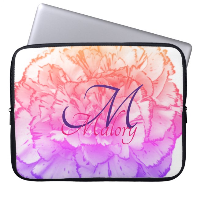 Pour Ordinateur Portable Housse d'ordinateur personnalisée avec monogramme  (Devant)