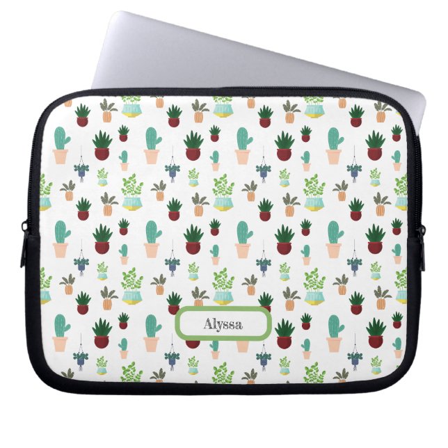 Pour Ordinateur Portable Housse d'ordinateur personnalisée Cactées succulen (Devant)
