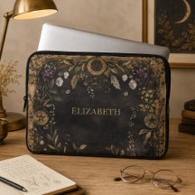 Housse d'ordinateur personnalisée Dark Botanical W