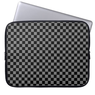 Pour Ordinateur Portable Housse personnalisée de luxe grise/noire à carreau