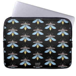 Pour Ordinateur Portable Lucioles (motif noir) - Housse d'ordinateur